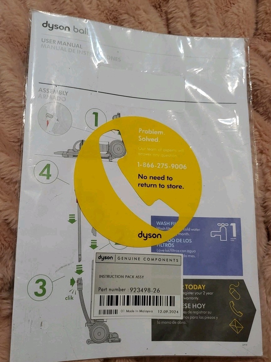 Dyson Ball Vacuum - User Manual Instructions - new gallery
