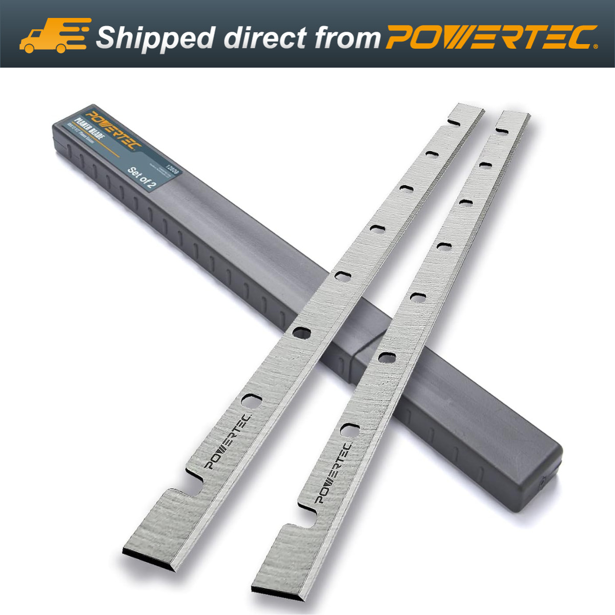 POWERTEC 12-1/2" Planer Blades for DeWalt DW733 - Replacement Set of 2 (12809) gallery