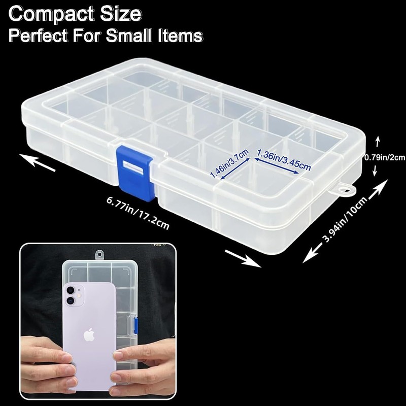 DUOFIRE Plastic Organizer Container Storage Box Adjustable Divider Removable gallery