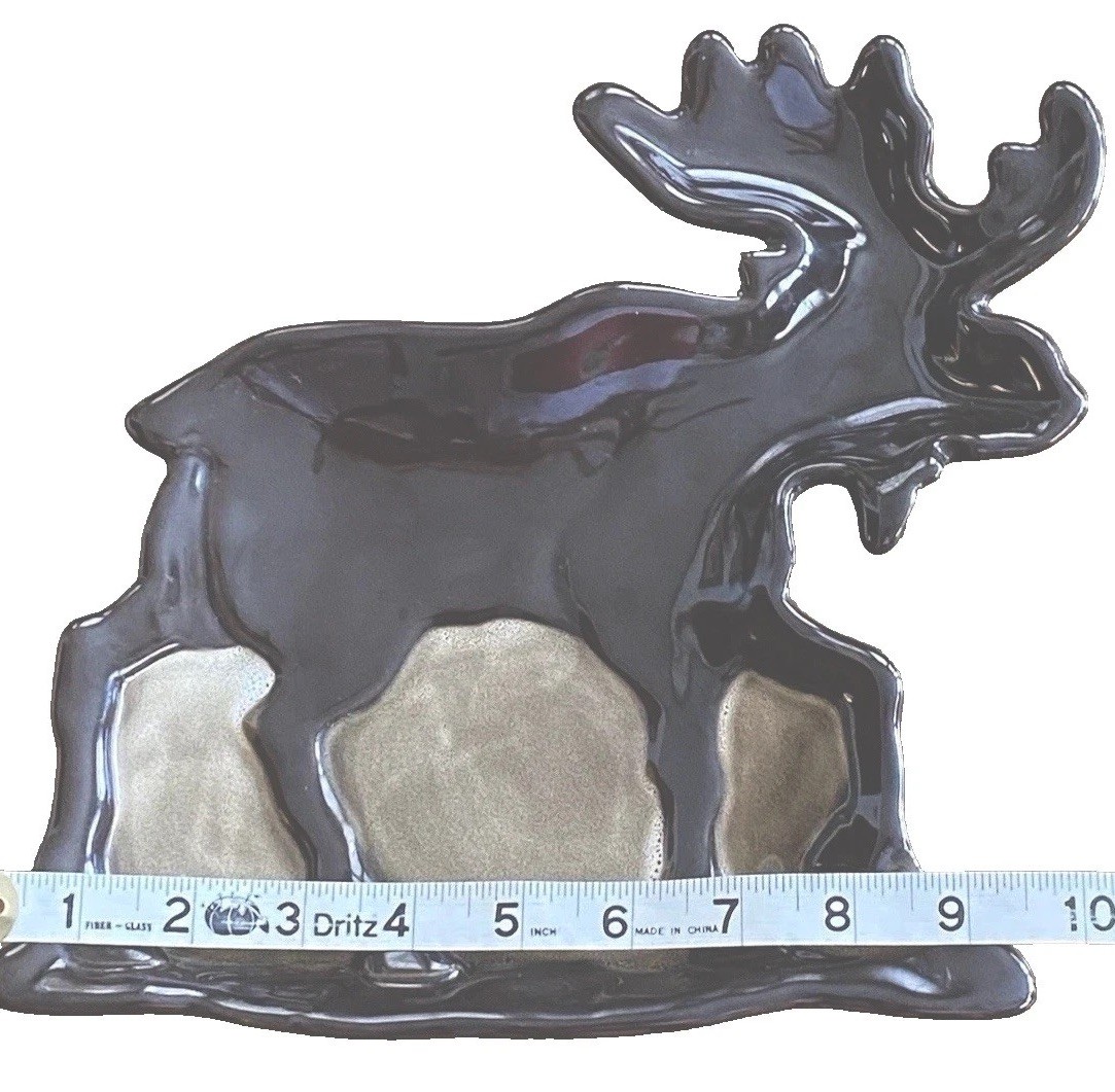 Moose Shaped Plate Woodland Home Studio Collection In Rich Brown Hues gallery