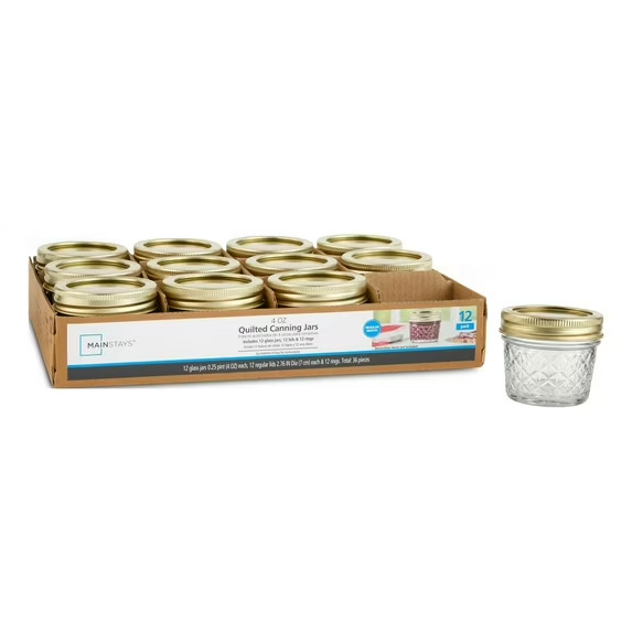 Mainstays 4 oz Mason Jars Lids and Rings 12-Pack Mini Glass Jars gallery