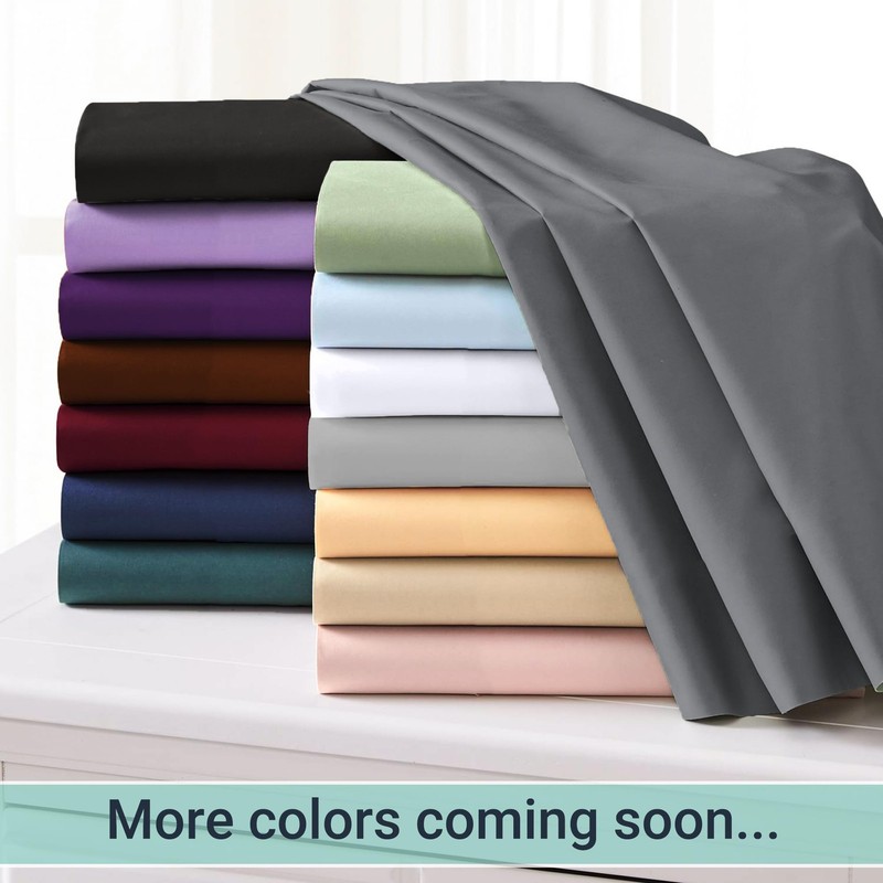 Full Flat Sheet Only 6 PCS Durable Brown 81x96 Inch Soft Microfiber Bedding gallery
