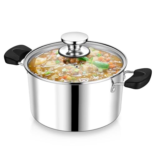 5 Quart 3-Ply Cooking Stock Transparent Glass, Tri-ply Stainless Steel 5 Quarts gallery