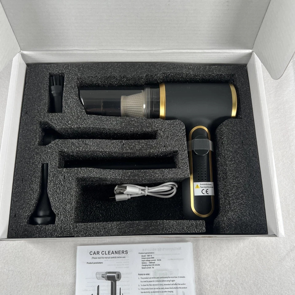 APEX Car Vacuum Cleaner 1061-B Black & Gold Brand New Sealed. gallery