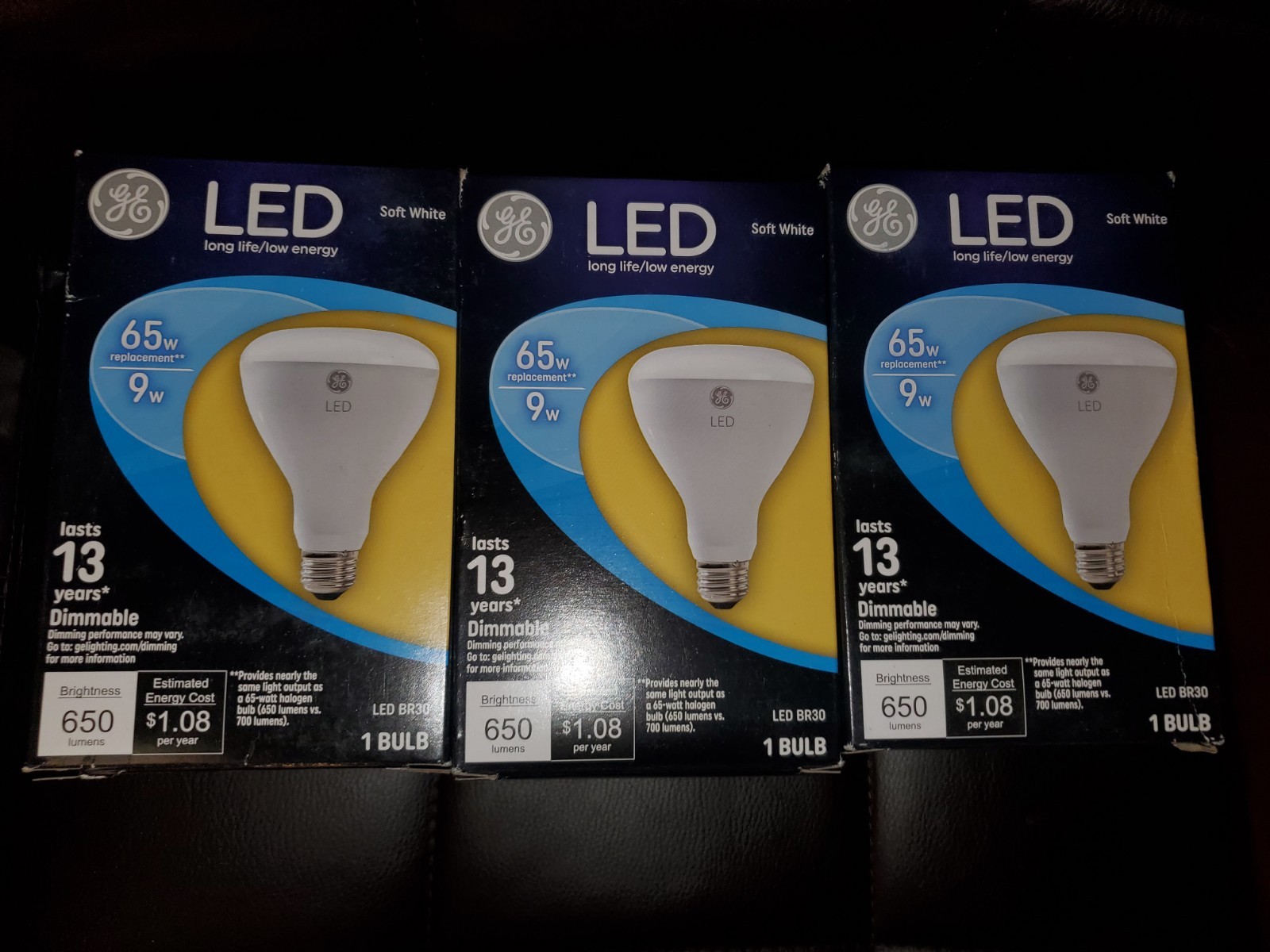 GE LED 65w BR30 Soft White Floodlight Dimmable 3pk gallery
