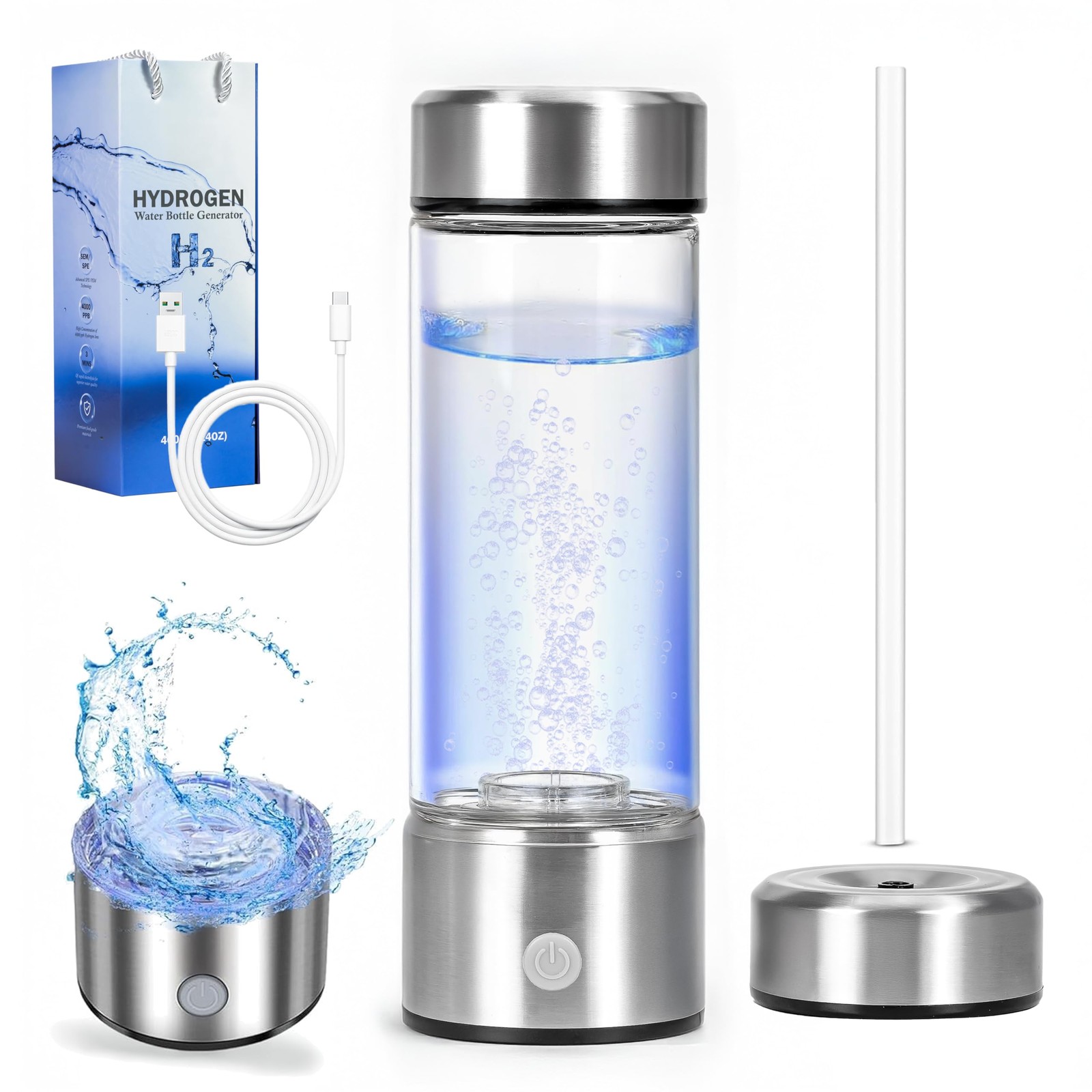 New Version Hydrogen Water Bottle Generator, Improve Water in 3 Minutes, 4000... gallery