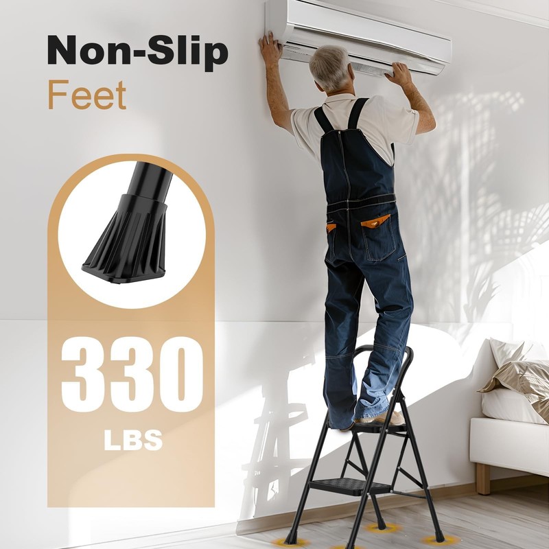 2 Step Ladder, Step Stool for Adults,2 Step Ladder Folding Step Stool with Wi... gallery