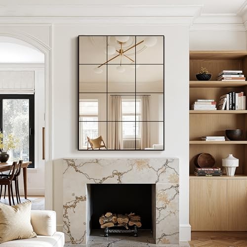 Window Mirrors for Wall Decor, Wall Mirrors Decorative Window 40"L x 30"W Black gallery
