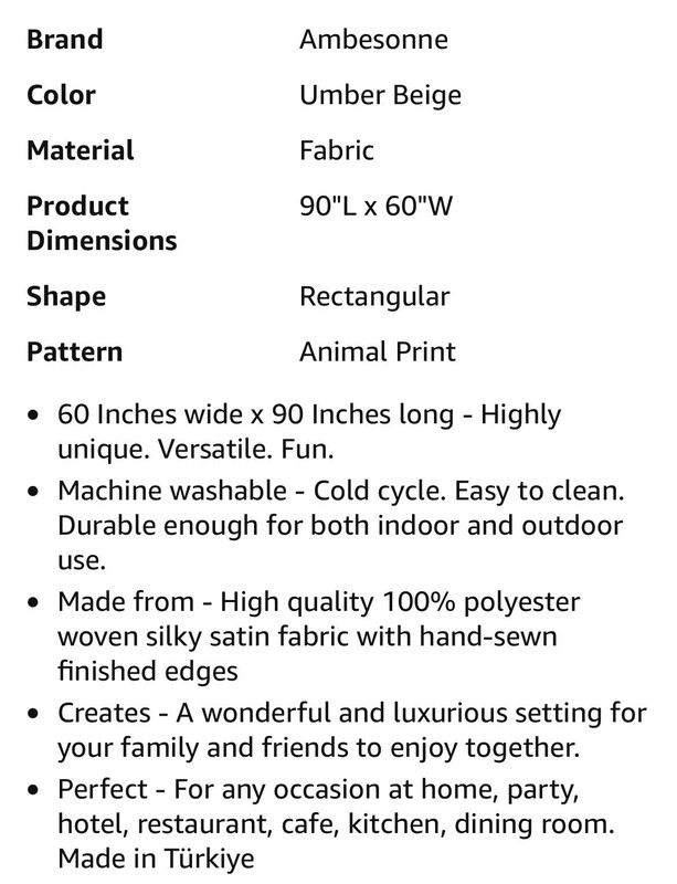 Neutral Tones Fun Rectangular Dog Lovers Tablecloth 60”x90” Machine Washable gallery