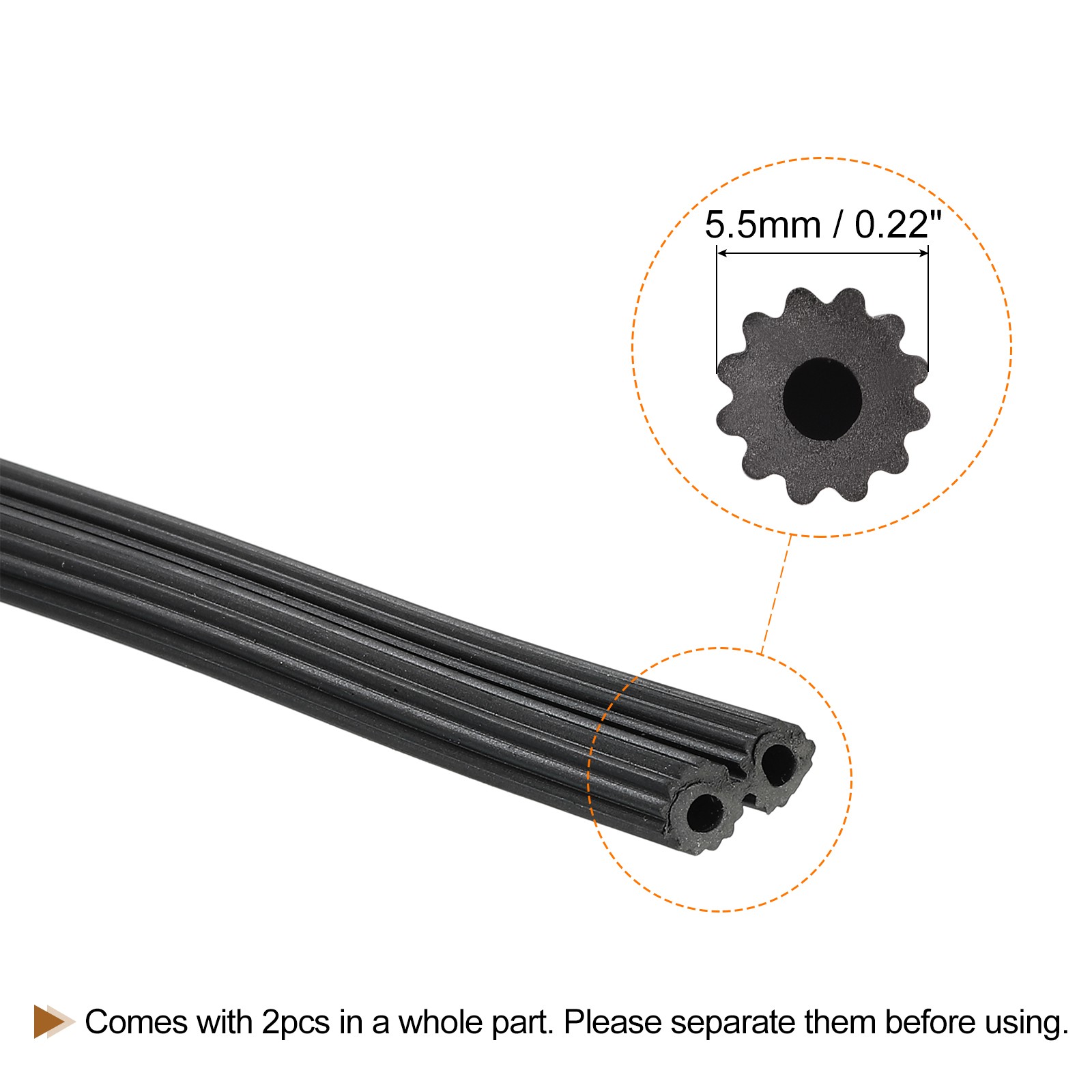 Screen Spline, 5M/16.4Ft Rubber Window Sealing Strip, 5.5mm OD Black gallery