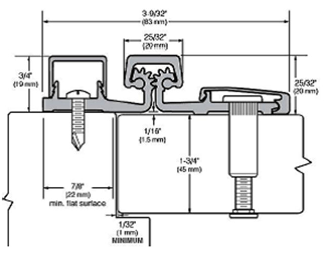 PRECISION HEAVY DUTY GEARED HINGE COMERCIAL GRADE 83" ALUMINUM gallery