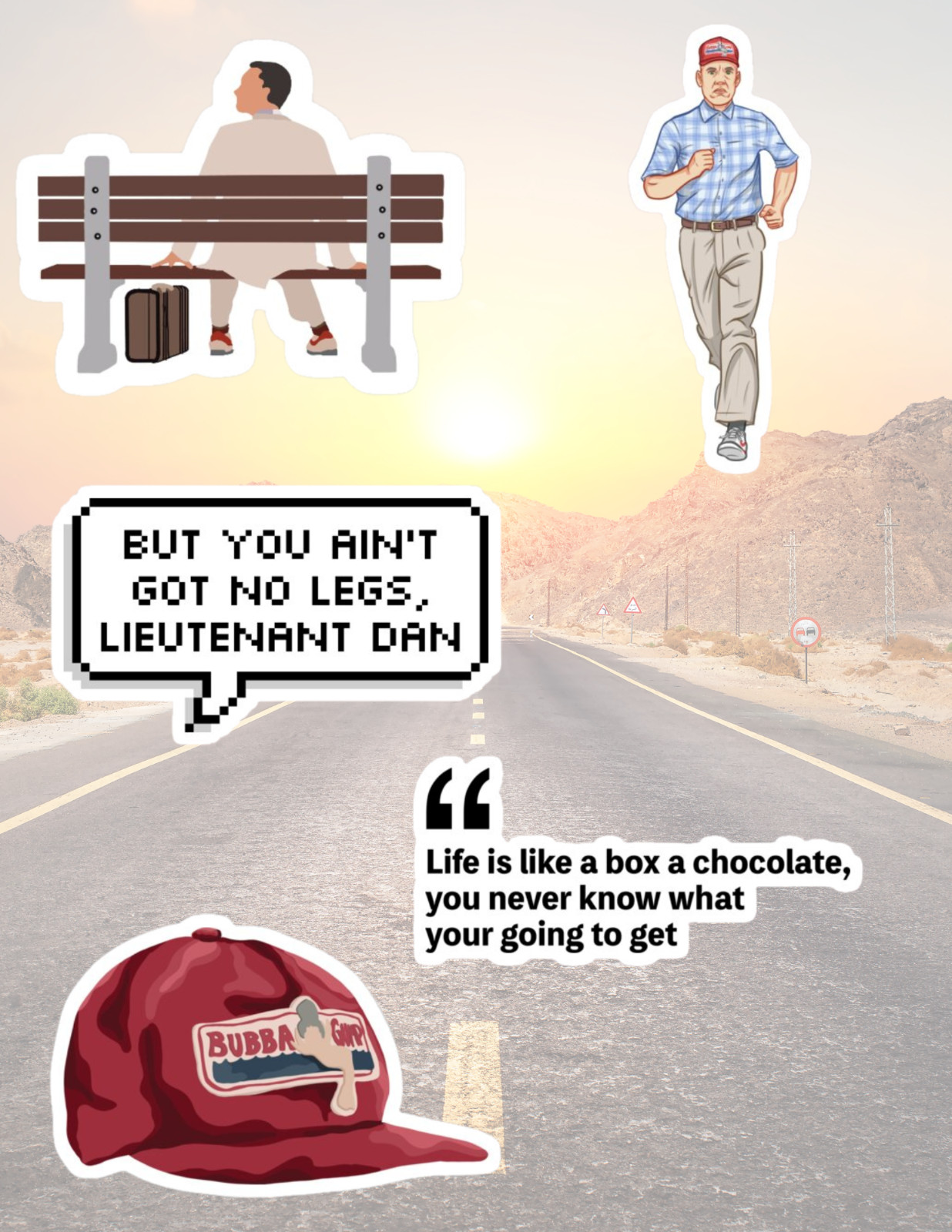 Forest Gump 5pc 90's Movie Sticker Pack gallery