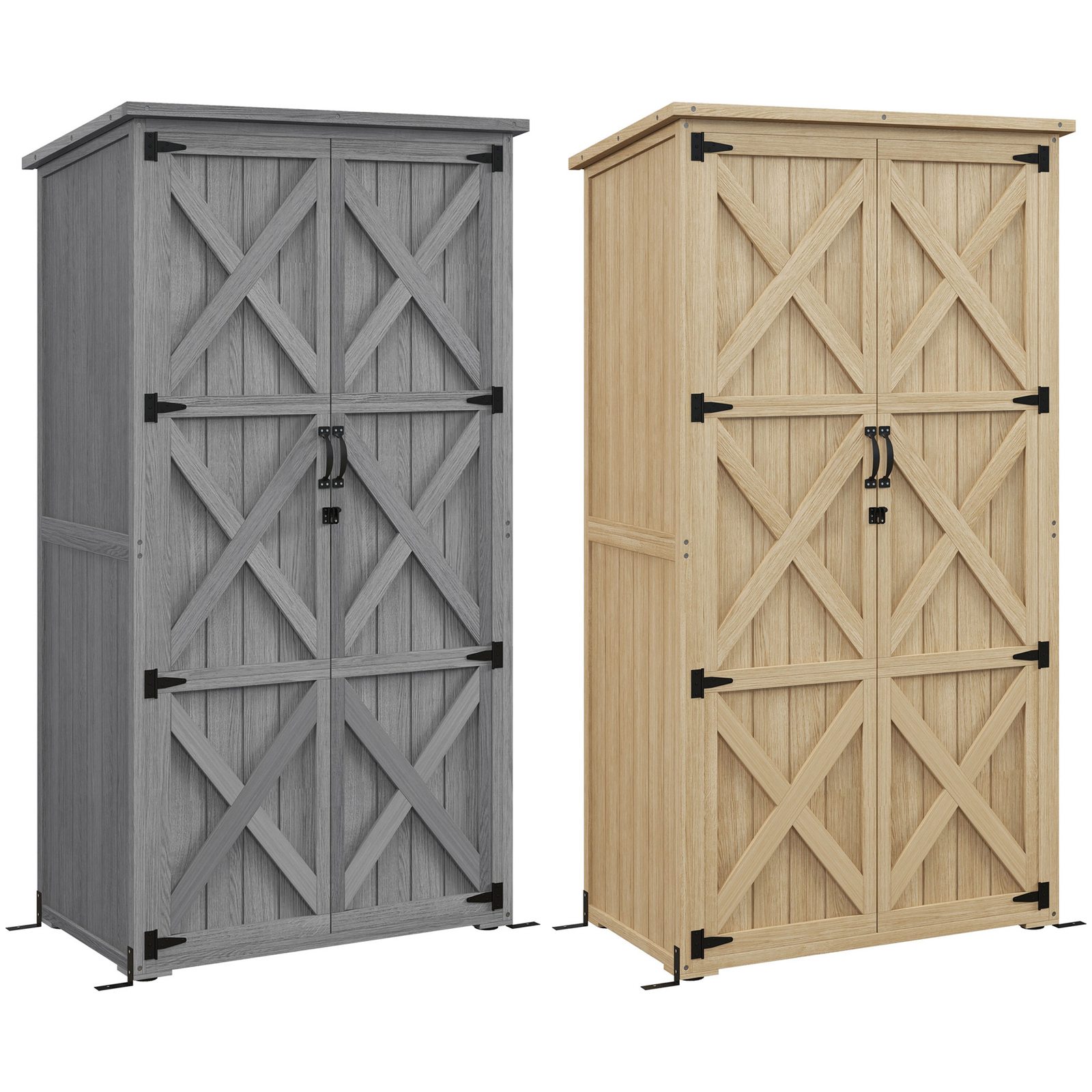 Outdoor Storage Cabinet with Waterproof Asphalt Roof gallery