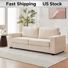 Cloud Couch 90″ Sofa Loveseat USB Type-C Removable Covers Wide Armrest Small Spa