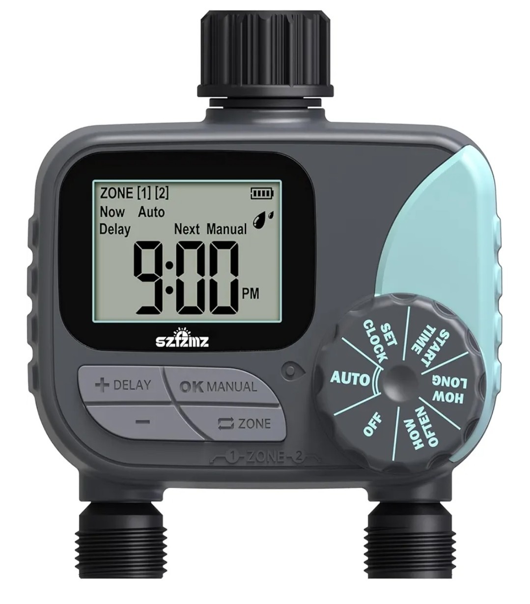 2 outlet Sprinkler Timer Water Timer, Programmable with rain delay Manual/Auto gallery