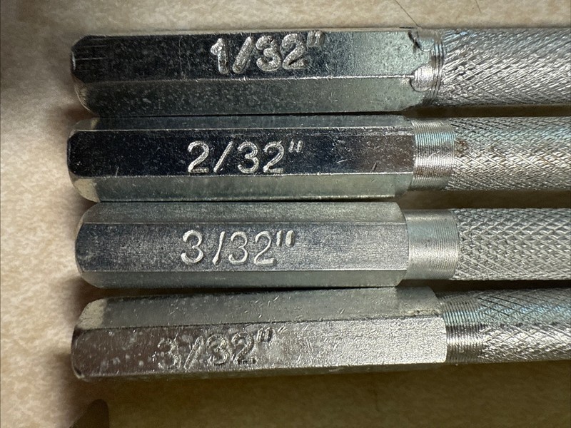 4 Lot Chisel punch 4” Long 3/32 .. 1/32 .. 2/32 gallery
