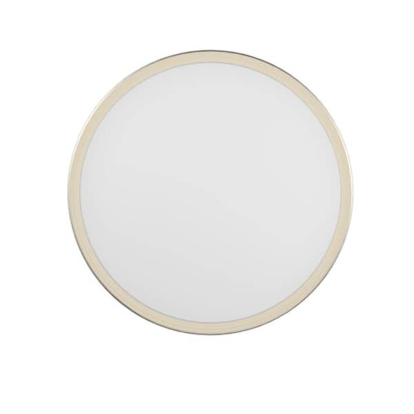 DYMOND 10 in. Modern Ring Brushed Nickel LED Flush Mount Ceiling Light Fixture gallery
