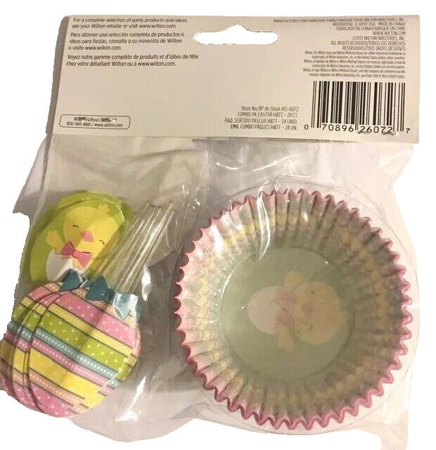 Wilton Easter Nesting Chick Cupcake Liners w/pix Combo 2pks of 24 #6072 retired gallery