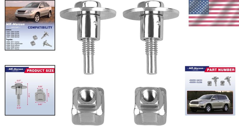 Vehicle-Specific Engine Air Filter Bolts & Nuts - Fits Lexus ES300, Camry, Venza gallery