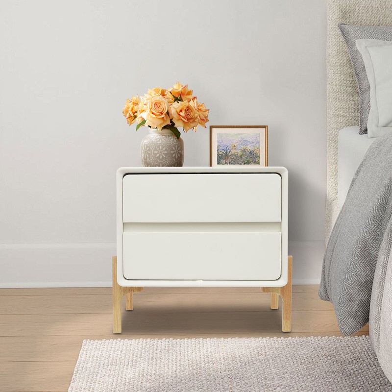 Bedside Table, Storage Bedside Table, Small Bedside Table with 2 Drawers gallery