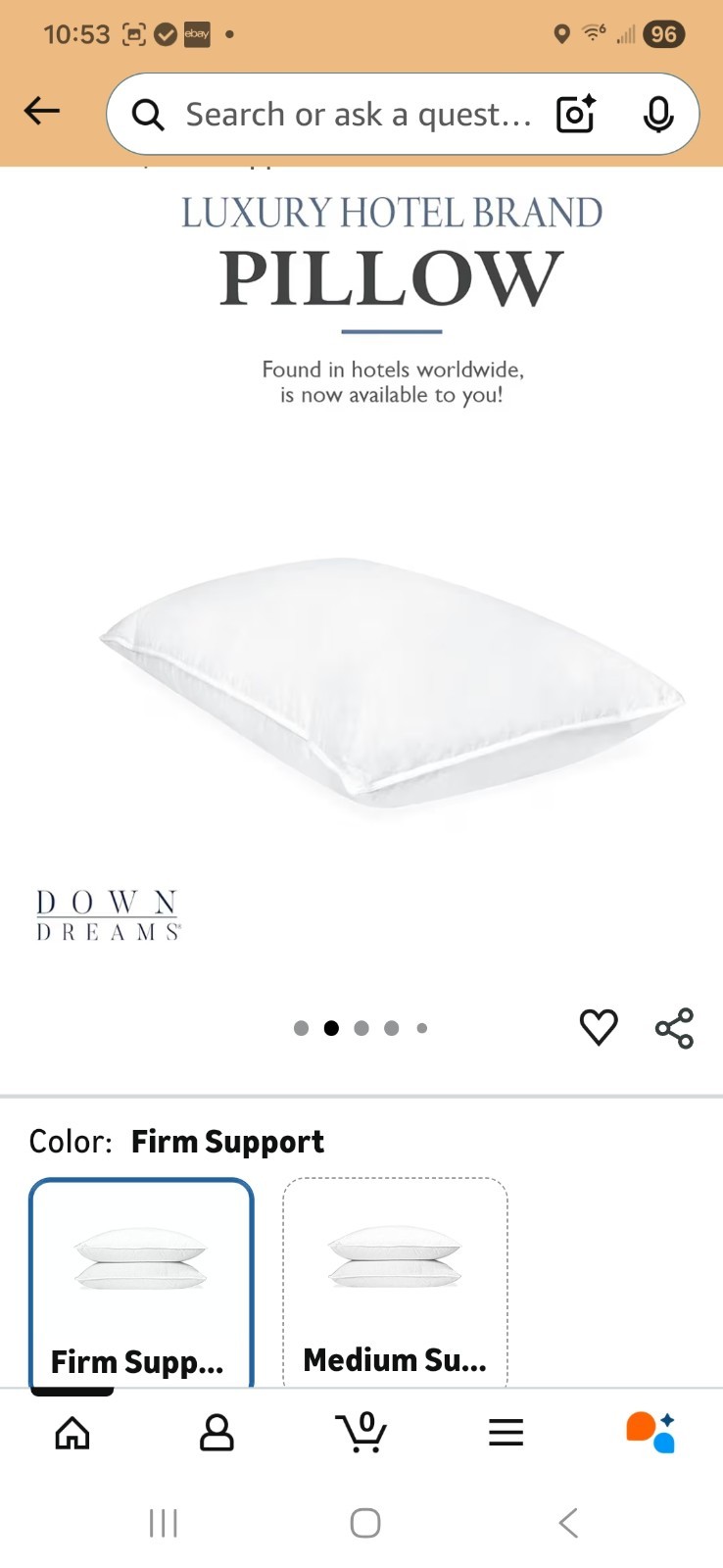 Down Dreams Manchester Mills Classic Pillows - Standard/Firm Support 2-Pack gallery