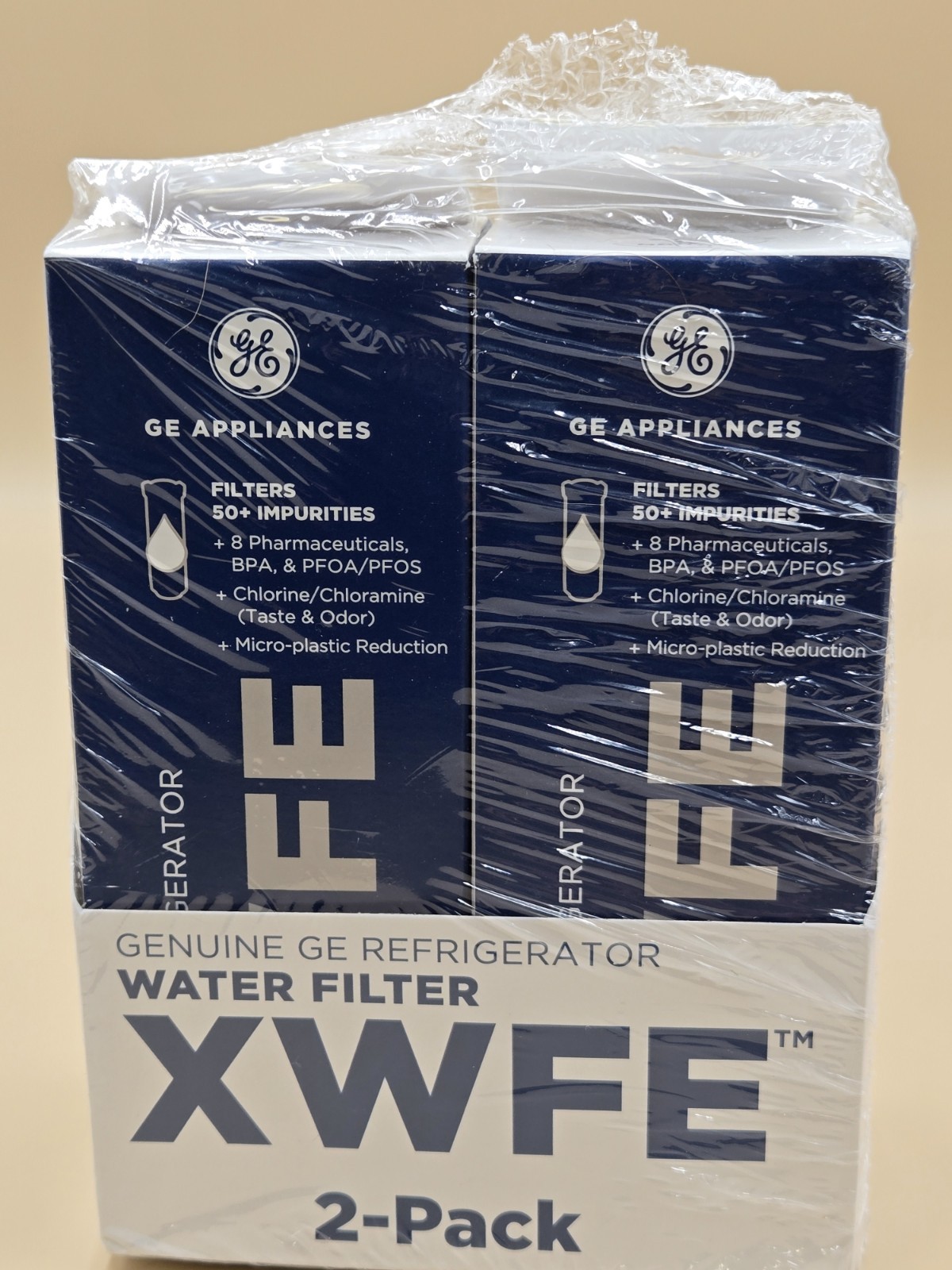 Qty 2 GE XWFE Refrigerator Water Filter, Genuine Replacement Filter Cert. to Red gallery