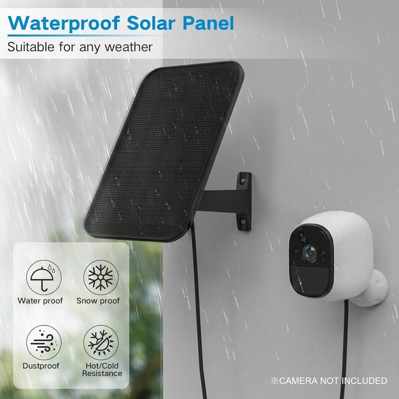 3.2W Solar Panel for Security Camera Compatible with Arlo Pro/Pro 2, Waterpro... gallery