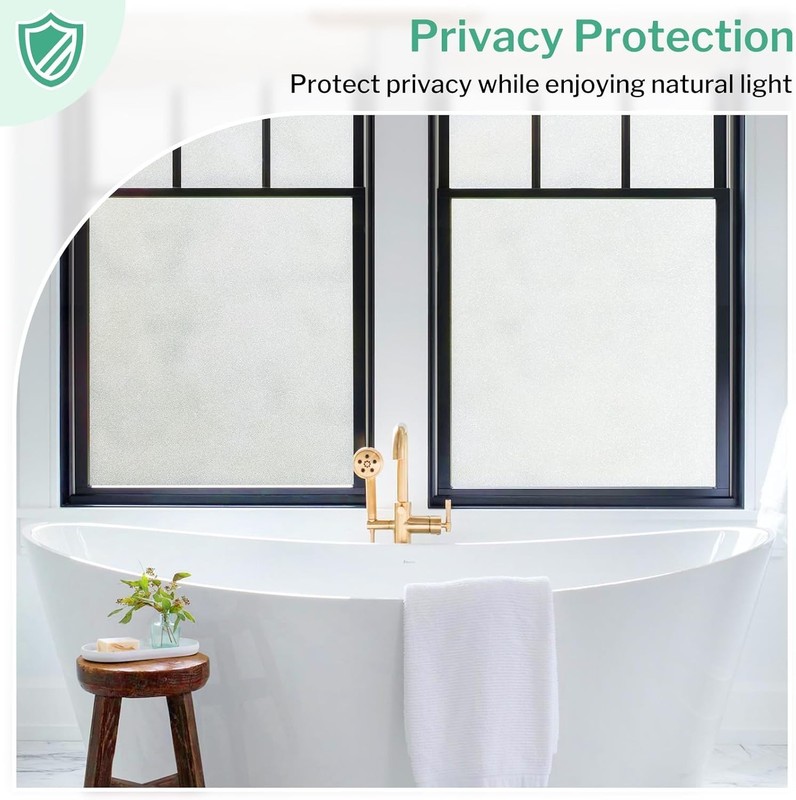 Translucent Privacy Window Film - Non-Adhesive, UV Blocking, 17.5”x78.7” gallery
