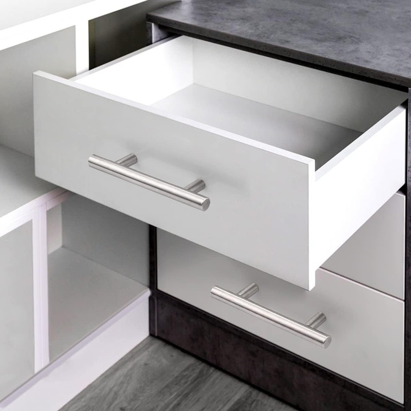 30 Pack 3 Inch Hole Centers Kitchen Cabinet Handles Euro T Bar Cabinet Pulls ... gallery