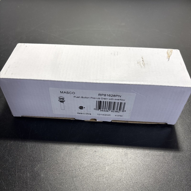 Brizo Masco Push Button Pop-Up Drsin with Overflow RP81628PN NIB gallery