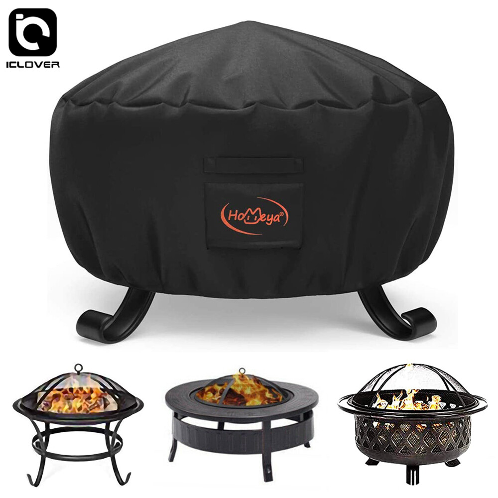 32-inch Patio Round Fire Pit Cover Waterproof UV Sun Protector Grill BBQ Covers gallery