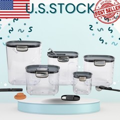 9-Piece Airtight Food Storage Container Set, Clear Plastic Canisters with Access
