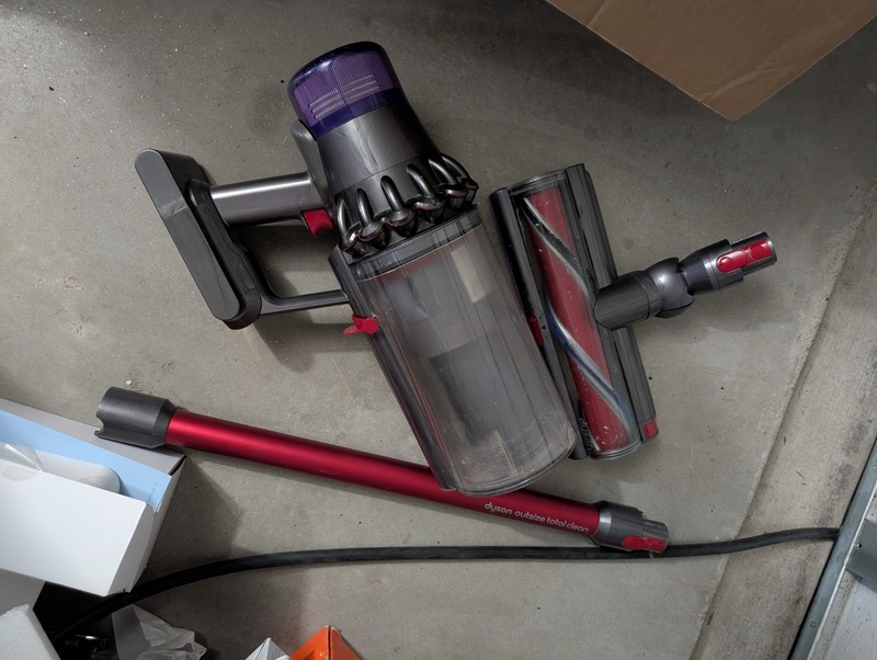 Dyson Outsize Total Clean Cordless Stick Vacuum Cleaner - Nickel/Red gallery