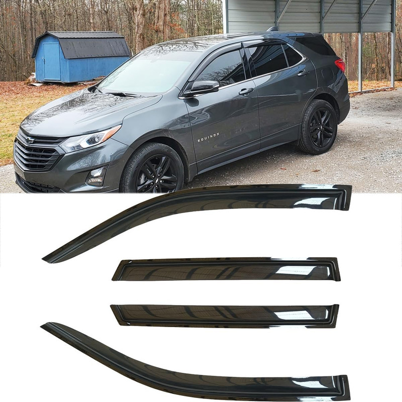4Pcs Original Shatterproof Rainproof Window Wind Deflectors for Equinox 18-24,Ou gallery