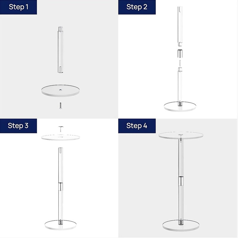 Acrylic Drink Table for Small Spaces, 10" L x 10" W x 21.3" H, Drink Side/End... gallery