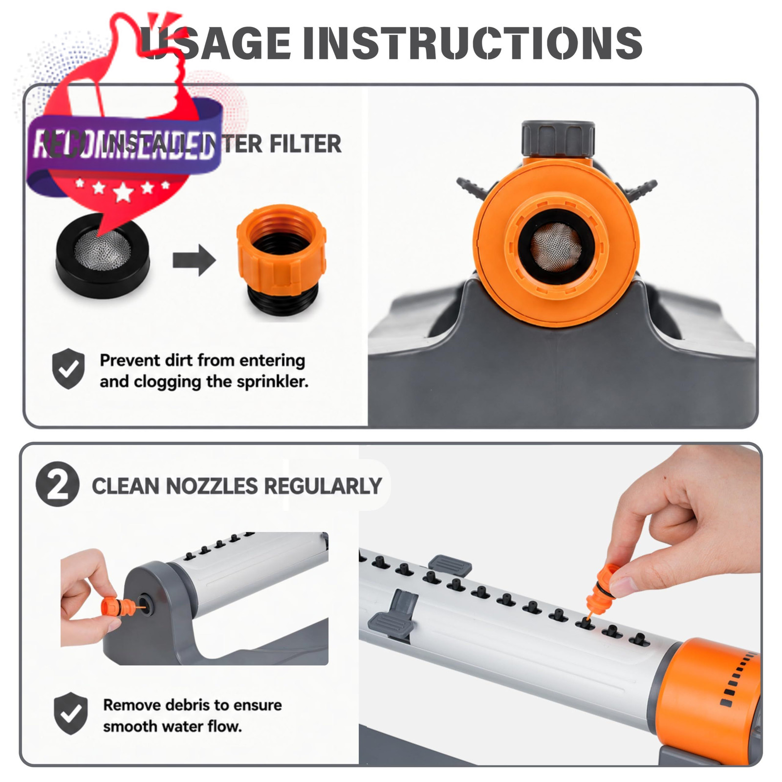 OSCILLATING LAWN SPRINKLER ADJUSTABLE WATERING SYSTEM FOR GARDENS AND YARDS gallery