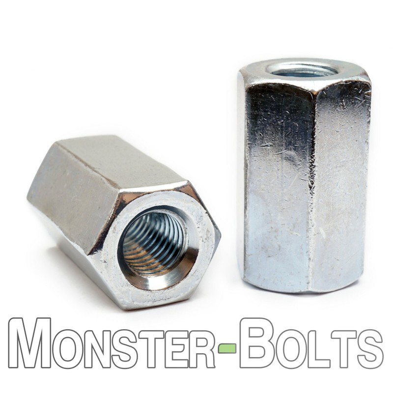 Hex Coupling Nuts DIN 6334 Zinc Plated Class 6 Steel CR+3, Metric M6 M8 M10 gallery