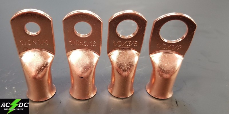 AC/DC WIRE Bare Copper Lug Ring Terminals Battery Wire Welding Cable AWG gallery