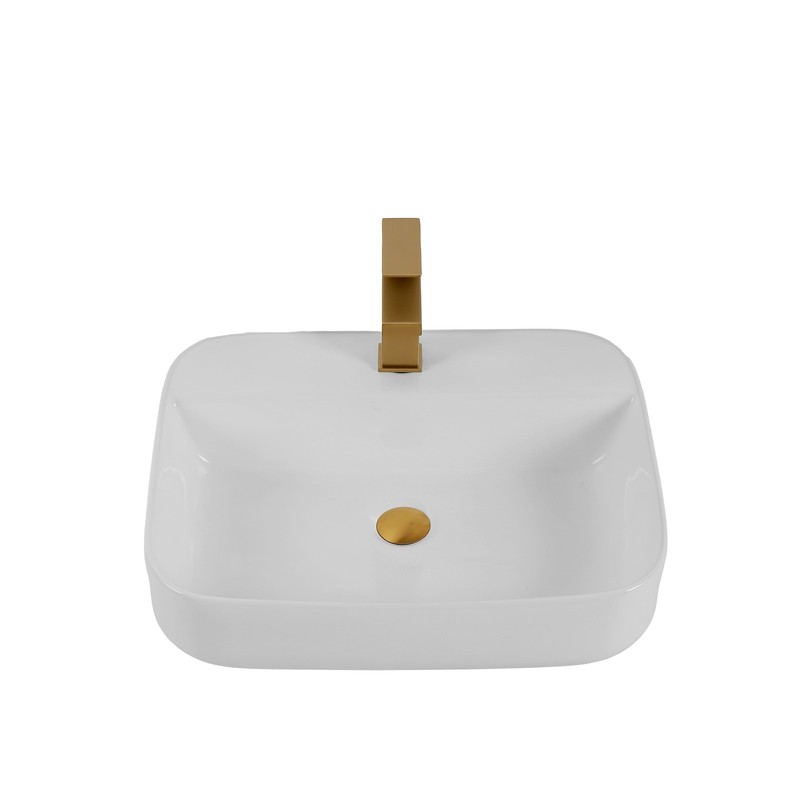 Bothwa Home Rectangular Ceramic Vessel Sink White Countertop Basin CUPC gallery
