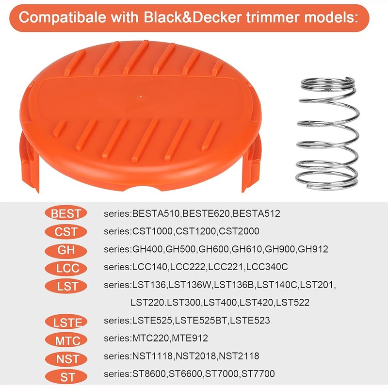 3 PACK Spool Cap & Spring 385022-03 Fit Black and Decker AFS Trimmers gallery