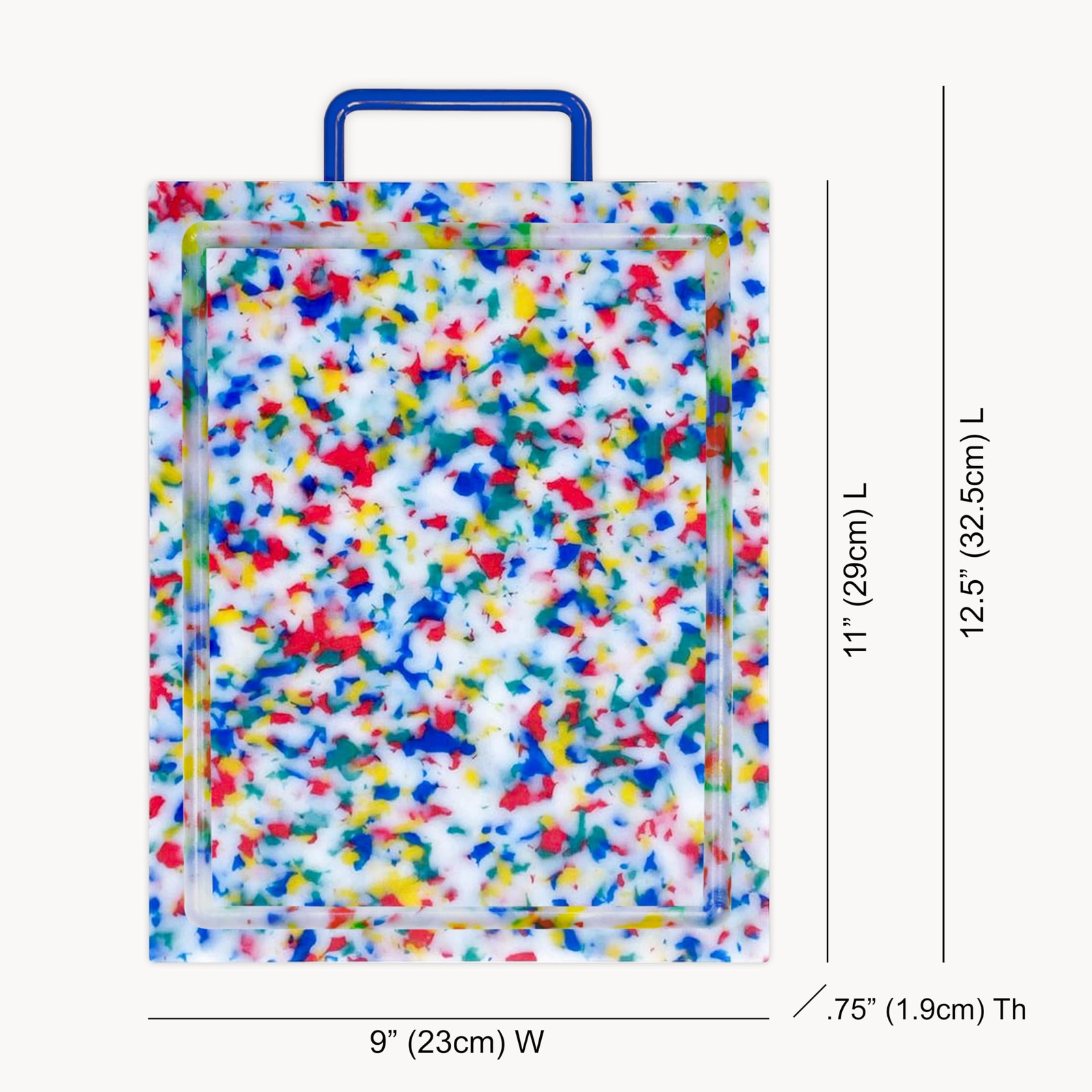 Ollia. Confetti Recycled Plastic Cutting Board with Deep Juice Groove, gallery