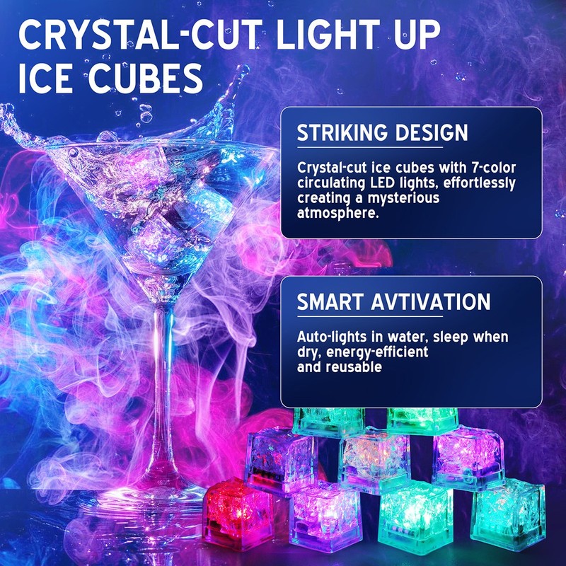 Lot Light Up Ice Cubes for Drinks Multi-Color LED Ice Cubes for Ice Cube Light gallery