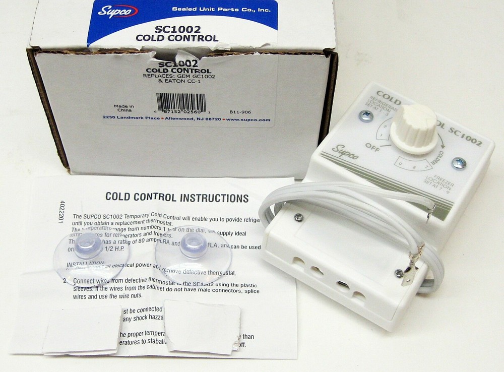 Freezer Cold Control Thermostat Temporary Universal Supco SC1002