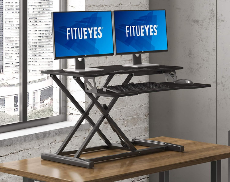 Height Adjustable Standing Desk 32” Wide Sit to Stand Converter Stand up Desk Ta gallery