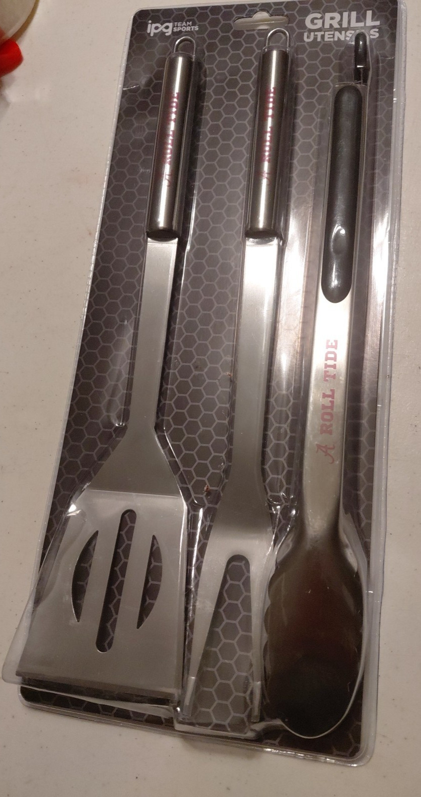 Alabama Crimson Tide 3pc Grill Set - BBQ Spatula, Fork, Tongs gallery