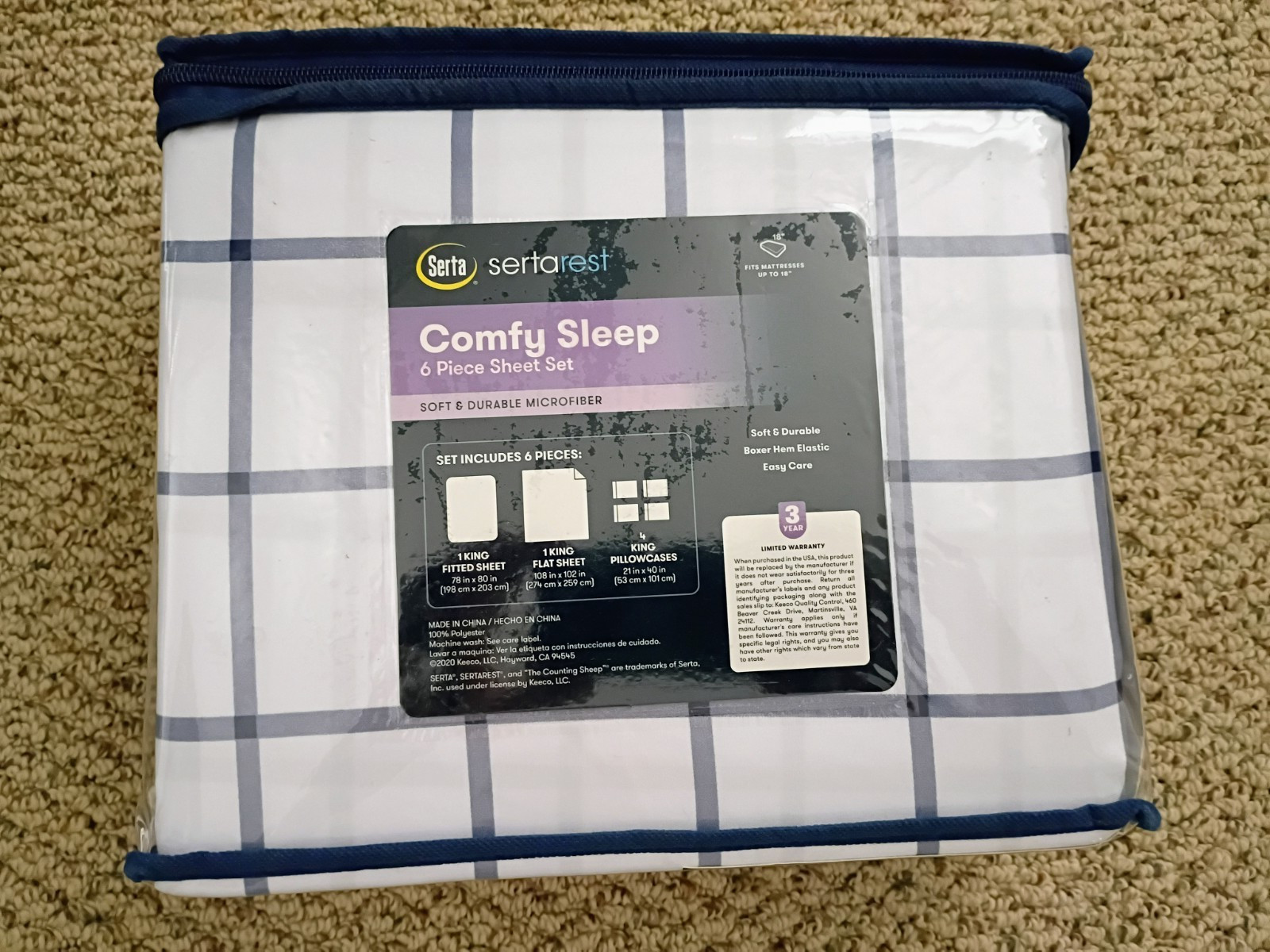 Serta Sertarest Comfy Sleep 6 Pc. Sheet Set KING gallery