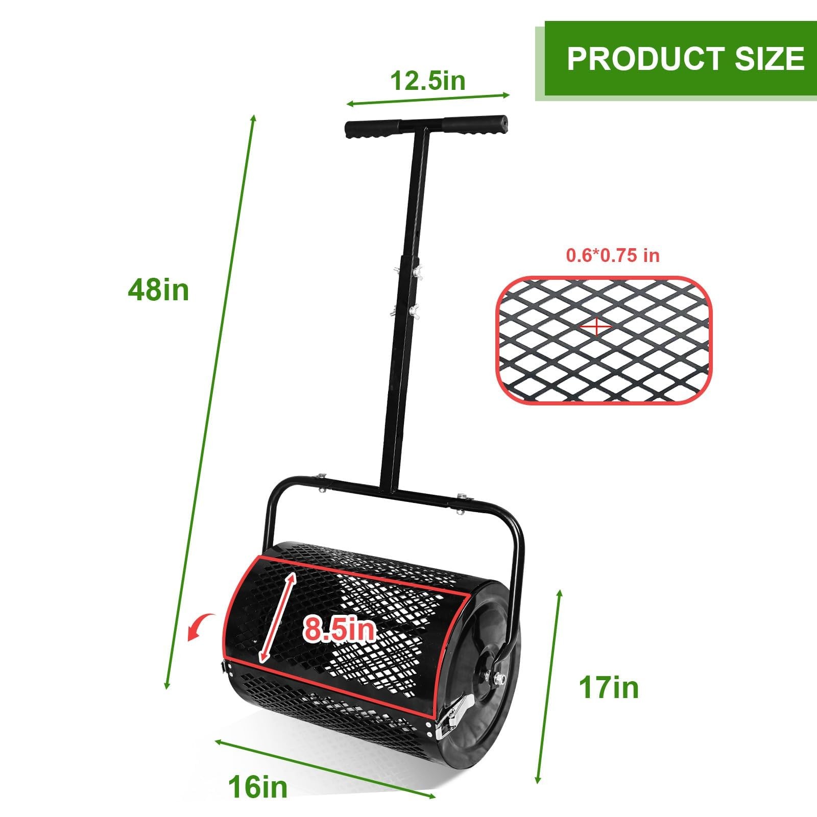 MAKEATREE 16 Inch Compost Spreader and Peat Moss Spreader, 16" Lawn and Garde... gallery