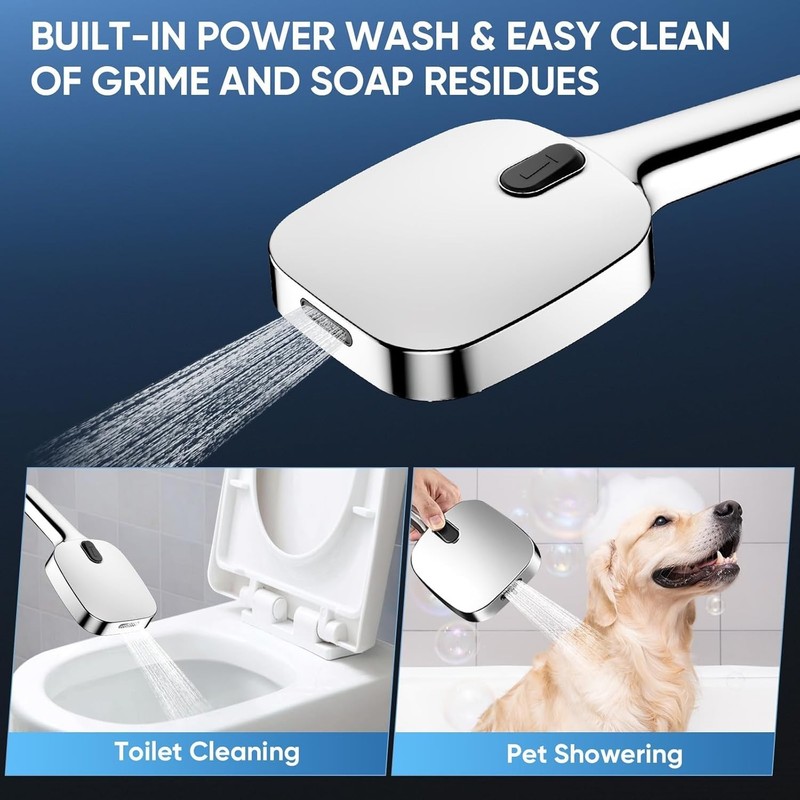 High Pressure Shower Head with Handheld,8 Modes,Heat-Resistant ABS Plastic Mater gallery