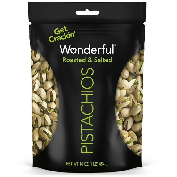 Wonderful Pistachios, In-Shell Roasted with No Salt Nuts, 16 Ounce Bag gallery