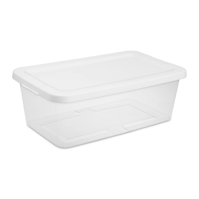 (2 pack) Sterilite 6 Qt. Clear Plastic Storage Container with Snap-On Lid, White gallery